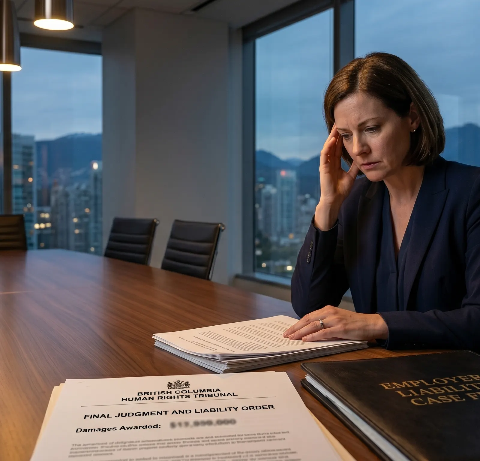 A manager turning away from an employee raising a concern